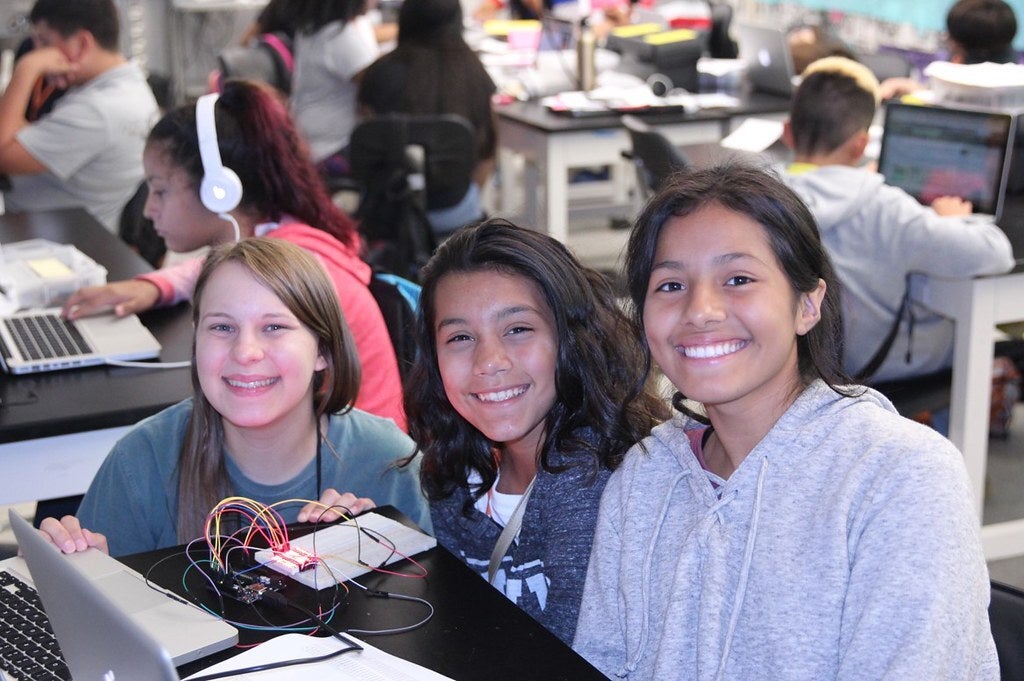 Outreach Female Students in Class Image