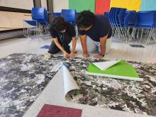 Students getting ready for drone competition