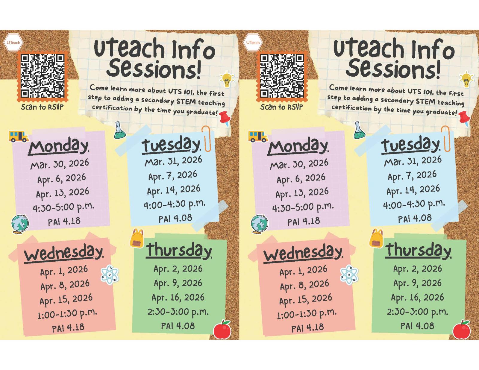 Image of Spring 2026 Info Session Schedule