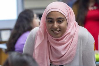 Female teaching in class image